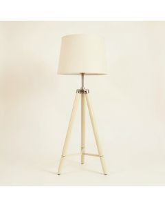 Elm Brook Floor Lamp With A Plain Fabric Shade - Cream (synthetic illustration; no displayed measurements)