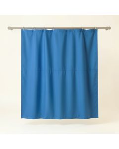 Birch Bend Shower Curtain Hanging Flat From A Plain Rod - Blue (synthetic illustration; no displayed measurements)