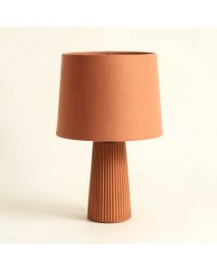 Lake Crossing Table Lamp With A Plain Fabric Shade - Terracotta (synthetic illustration; no displayed measurements)