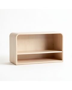 Rowan Bend Low Bookcase - Beige (synthetic illustration; no displayed measurements)