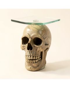 Lost Souls Gothic Skull Glass Topped End Table (synthetic illustration; no displayed measurements)