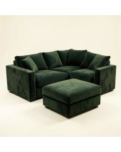 Akiko 104 '' Wide Velvet Reversible Modular Sofa & Chaise With Ottoman (synthetic illustration; no displayed measurements)