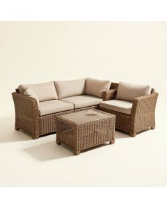 Angye Patio Furniture 3 Piece Rattan Seating Group With Cushions (synthetic illustration; no displayed measurements)