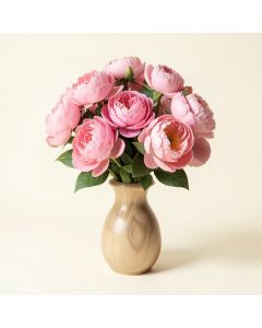 Peonies Floral Arrangement In Vase (synthetic illustration; no displayed measurements)