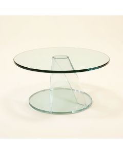 Umana Modern Round Glass And Faux Crystal Coffee Table (synthetic illustration; no displayed measurements)