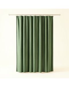 Meadow Bluff Shower Curtain Hanging Flat From A Plain Rod - Green (synthetic illustration; no displayed measurements)
