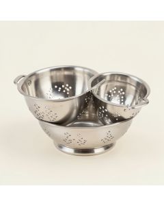 Hello Cucina 3 Piece Stainless Steel Strainer Set (synthetic illustration; no displayed measurements)