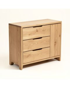 Waterbury 58 '' Wide 3 Drawer Rubberwood Sideboard (synthetic illustration; no displayed measurements)