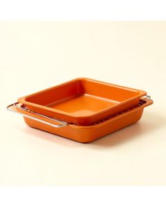 Ayesha Bakeware Double Batch Cookie Pan And Cooling Rack Set , 3-Piece (synthetic illustration; no displayed measurements)