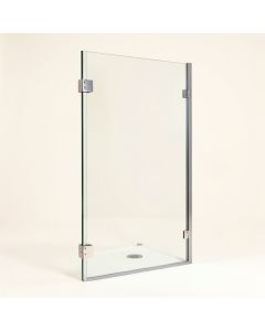 46.5 '' X 76 '' Hinged Frameless Shower Door (synthetic illustration; no displayed measurements)