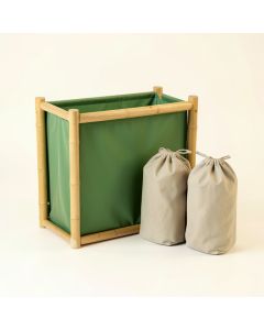 Maple Bend Laundry Sorting Station With Plain Removable Bags - Green (synthetic illustration; no displayed measurements)