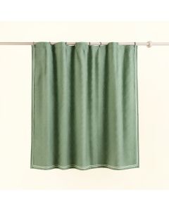 Moss Crossing Shower Curtain Hanging Flat From A Plain Rod - Green (synthetic illustration; no displayed measurements)