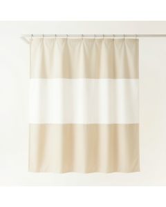 Willow Bend Shower Curtain Hanging Flat From A Plain Rod - Cream (synthetic illustration; no displayed measurements)