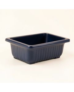 Linden Branch Empty Railing Planter With Integral Brackets - Navy (synthetic illustration; no displayed measurements)