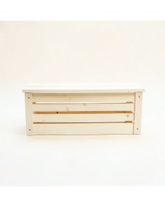 Clay Bridge Narrow Outdoor Storage Bench - Ivory (synthetic illustration; no displayed measurements)