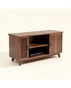 George Oliver Mid-Century Tv Stand With 2 Storage Shelves & Door For Christmas Gift (synthetic illustration; no displayed measurements)