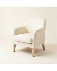 Braconi Upholstered Dining Chair In Cream (synthetic illustration; no displayed measurements)