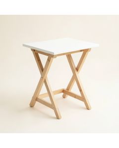 Elm Crest Compact Balcony Table - White (synthetic illustration; no displayed measurements)