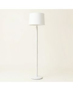 Alder Crossing Floor Lamp With A Plain Fabric Shade - White (synthetic illustration; no displayed measurements)