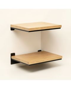 Hanne 2 Piece Pine Tiered Shelf With Towel Bar (synthetic illustration; no displayed measurements)