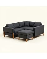 Convertible Sectional Sofa Couch , L-Shaped Couch With Modern Linen Fabric For Small Space Dark Grey (synthetic illustration; no displayed measurements)