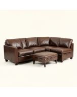 Adamski 103 '' Wide Faux Leather Left Hand Facing Sofa & Chaise With Ottoman (synthetic illustration; no displayed measurements)