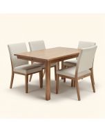 Abraheem Butterfly Leaf Rubberwood Solid Wood Dining Set (synthetic illustration; no displayed measurements)
