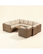 Patio Furniture 9 Pieces Rattan Wicker Sectional Seating Group With Cushions (synthetic illustration; no displayed measurements)