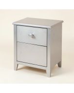Dolo 1 - Drawer Solid Wood Nightstand In Silver (synthetic illustration; no displayed measurements)