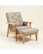 Bello 27.56 '' Wide Tufted Polyester Lounge Chair And Ottoman (synthetic illustration; no displayed measurements)