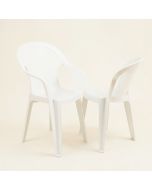 George Oliver Plastic Dining Chair For Dining Room , Outdoor Plastic Chair ( Set Of 2 White ) (synthetic illustration; no displayed measurements)