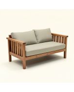 Abston Outdoor Teak Patio Sofa With Cushions (synthetic illustration; no displayed measurements)