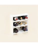 7 Bottle Wall Mounted Wine Bottle & Glass Rack In White (synthetic illustration; no displayed measurements)