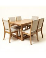 Ayeh 5 - Piece Rubberwood Solid Wood Dining Set (synthetic illustration; no displayed measurements)