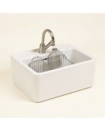 24 '' L X 19 '' W Farmhouse Kitchen Sink With Sink Grid And Basket Strainer (synthetic illustration; no displayed measurements)