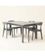 Alessia 5 - Piece Eucalyptus Solid Wood Dining Set (synthetic illustration; no displayed measurements)