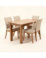 Abomma Butterfly Leaf Rubberwood Solid Wood Dining Set (synthetic illustration; no displayed measurements)