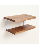 Industrial Walnut Wood Floating 3 Piece Wall Shelf Set (synthetic illustration; no displayed measurements)