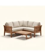 Lorenzo 6 Piece Teak Sofa Set With Sunbrella Cushions (synthetic illustration; no displayed measurements)