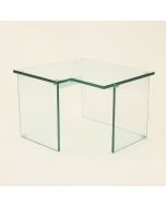 Clarington Glass L-Shape Desk (synthetic illustration; no displayed measurements)