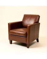 Leather Arm Chair In Brown (synthetic illustration; no displayed measurements)