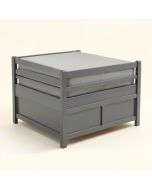 Bestar Versatile 105W Queen Murphy Bed With Shelving Unit ( 103W ) In Deep Grey (synthetic illustration; no displayed measurements)
