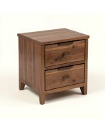 2 - Drawer Solid Wood Nightstand In Walnut (synthetic illustration; no displayed measurements)