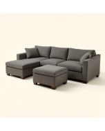 Dauby 84 '' Wide Right Hand Facing Modular Sofa & Chaise With Ottoman (synthetic illustration; no displayed measurements)