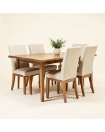 Hallas Butterfly Leaf Rubberwood Solid Wood Dining Set (synthetic illustration; no displayed measurements)