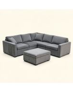 Dojno 120 '' Wide Velvet Reversible Modular Corner Sectional With Ottoman (synthetic illustration; no displayed measurements)