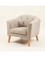 38 '' Wide Tufted Linen Armchair (synthetic illustration; no displayed measurements)