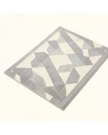 Geometric Diamond Shaped Mosaic Motif Digital Minimalist Display Grey White Kitchen Mat (synthetic illustration; no displayed measurements)