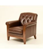 Dourney 44.63 '' Wide Tufted Leather Match Armchair (synthetic illustration; no displayed measurements)