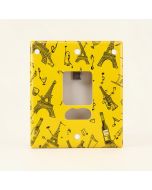 Eiffel Towel Wine Glasseseasonss And Bottle On Music Notes Bon Voyage 1-Gang Toggle Light Switch Wall Plate (synthetic illustration; no displayed measurements)
